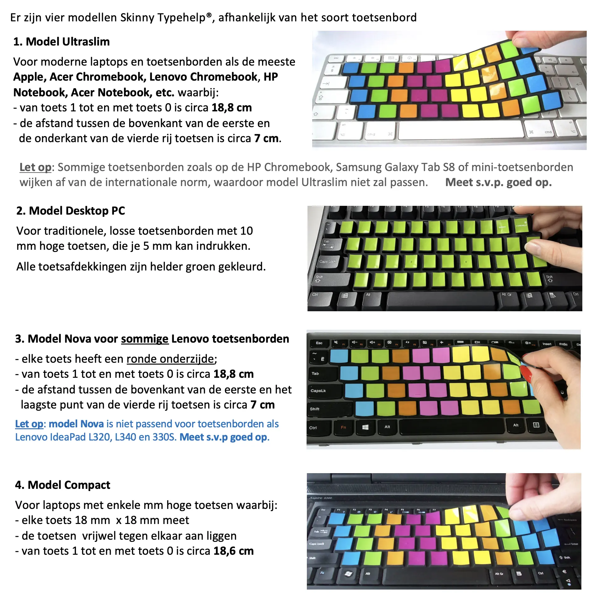 Skinny Typehelp informatie