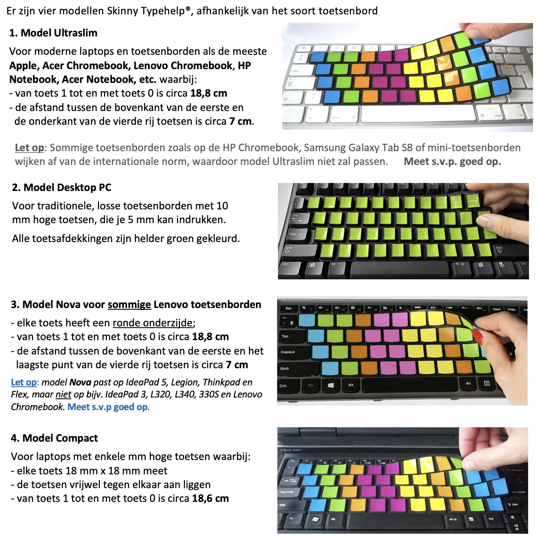 Skinny Typehelp informatie